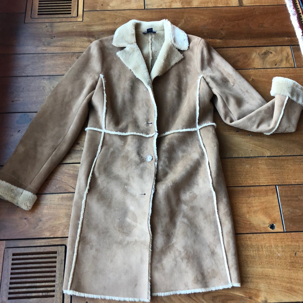 Ann Taylor Suede Shearling Coat